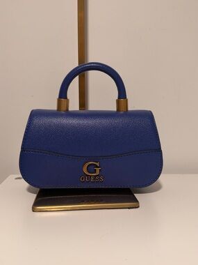 GUESS Royal Blue Top-Handle Mini Bag with Gold Hardware(NWOT)